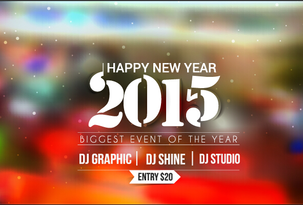 2015 new year blurs backgrounds vector set 02
