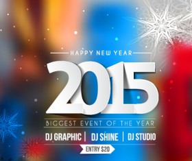2015 new year blurs backgrounds vector set 03