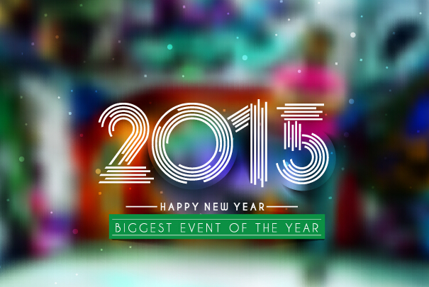 2015 new year blurs backgrounds vector set 08