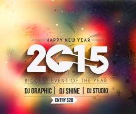 2015 new year blurs backgrounds vector set 09