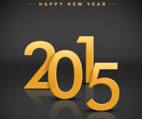 2015 new year golden text vecor background