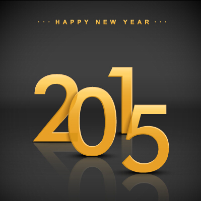 2015 new year golden text vecor background