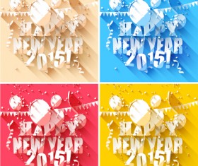 2015 new year paper white background design