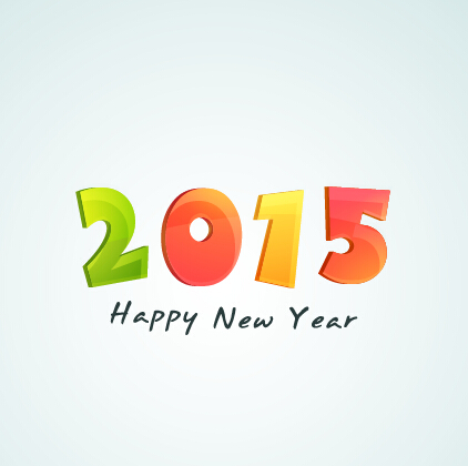 2015 new year theme vector material 03