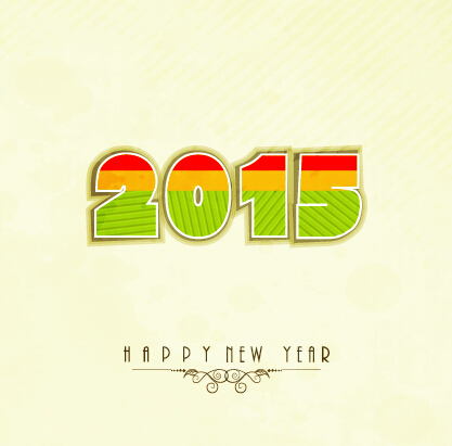 2015 new year theme vector material 05