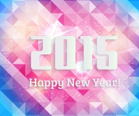 2015 new year with polygonal background vector
