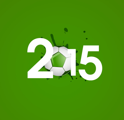 2015 soccer green background vector