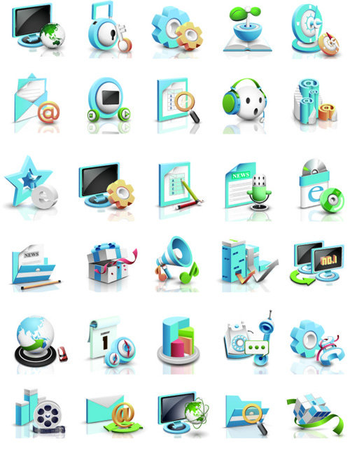 3D business infographics icons