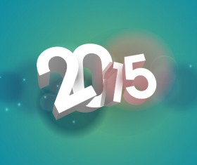 3D white 2015 text design vector