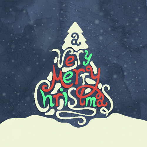 Abstract christmas tree with retro background vector