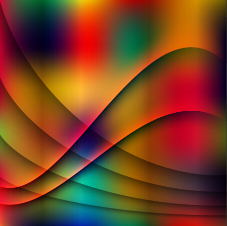 Abstract wave with blurs colorful background vector