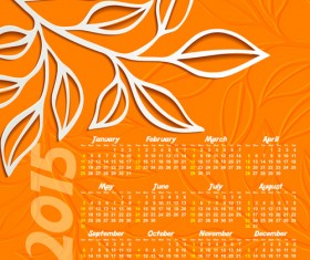 Autumn leaf Calendar 2015 vector material