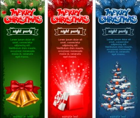 Banner christmas night party vector set