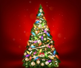 Beautiful Christmas tree 2015 background vector 01