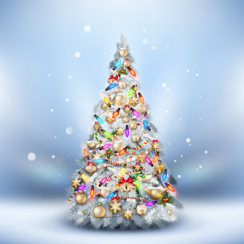 Beautiful Christmas tree 2015 background vector 02