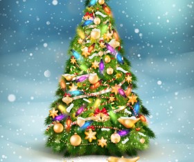 Beautiful Christmas tree 2015 background vector 03
