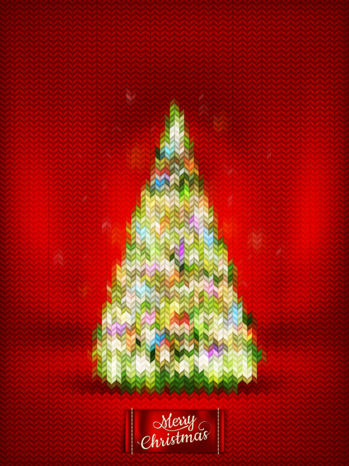 Beautiful Christmas tree 2015 background vector 04