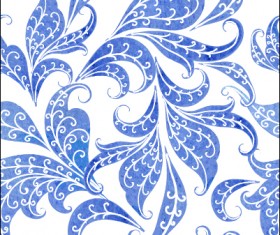 Beautiful blue floral vector seamless pattern 02