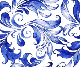 Beautiful blue floral vector seamless pattern 03