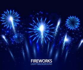 Beautiful fireworks light background art vector 02