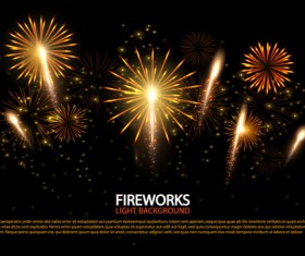 Beautiful fireworks light background art vector 03