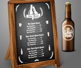 Beer menu and beer bottle vector material