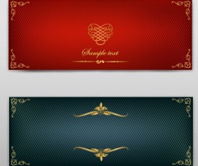 Blank banner ornate decor vector 07