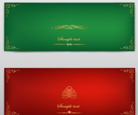 Blank banner ornate decor vector 08