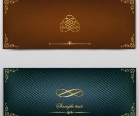 Blank banner ornate decor vector 09