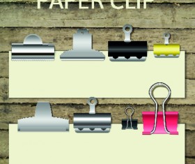 Blank paper and paper clip background vector 03