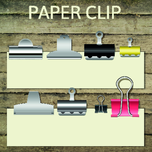 Blank paper and paper clip background vector 03