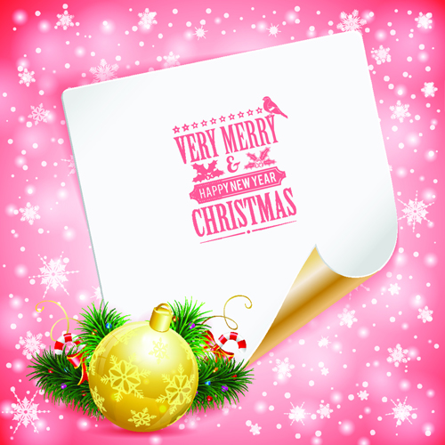Blank paper christmas greeting card vector 01