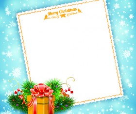 Blank paper christmas greeting card vector 02