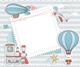 Blank paper with baby card vector 01