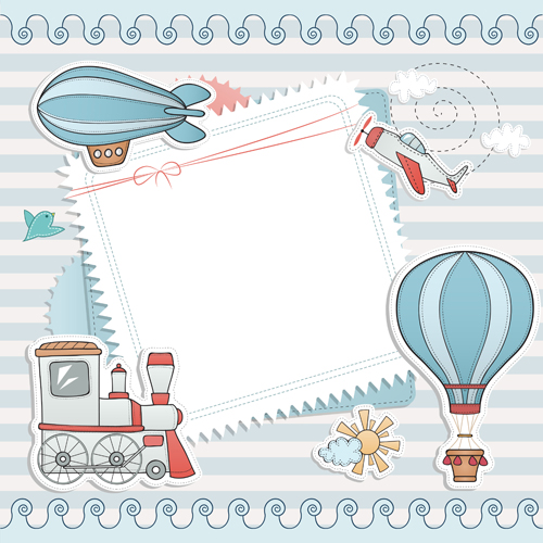 Blank paper with baby card vector 01