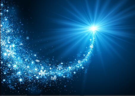 Blue style light and snowflake christmas vector background 01