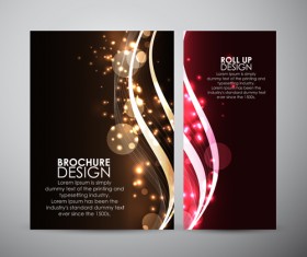 Bright brochure cover abstract design vector 01