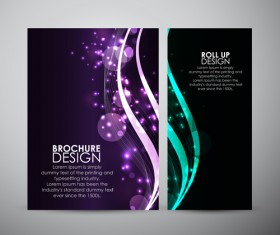 Bright brochure cover abstract design vector 02