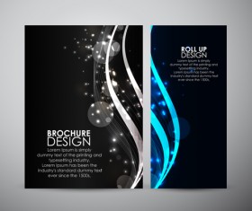 Bright brochure cover abstract design vector 03