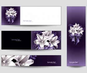 Brilliant flowers with banner background 01