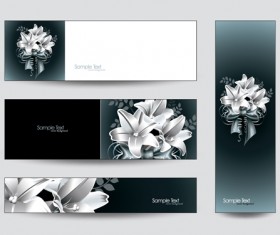 Brilliant flowers with banner background 02