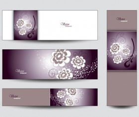 Brilliant flowers with banner background 03