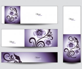 Brilliant flowers with banner background 04