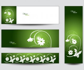 Brilliant flowers with banner background 05