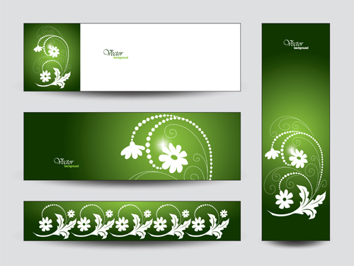 Brilliant flowers with banner background 05