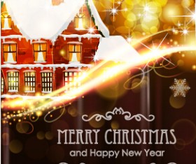 Elegant 2015 christmas and new year labels design 02 free download