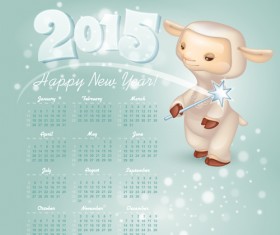 Calendar 2015 and funny sheep vector graphics 01
