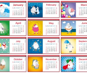 Calendar 2015 and funny sheep vector graphics 04
