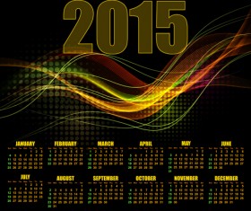 Calendar 2015 colored abstract vector