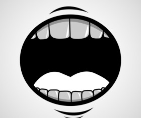 Cartoon mouth and teeth vector set 01